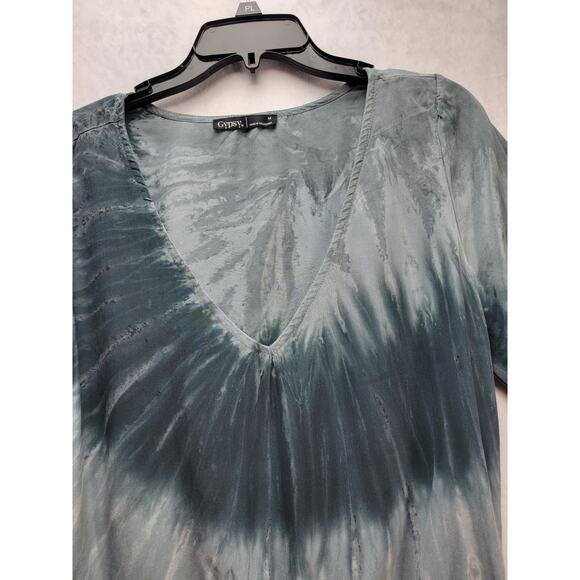 Gypsy 05 Hollywood 100% Silk Tie Dye Hi/Lo Hem Dress, Sz M NWOT - Picture 5 of 14